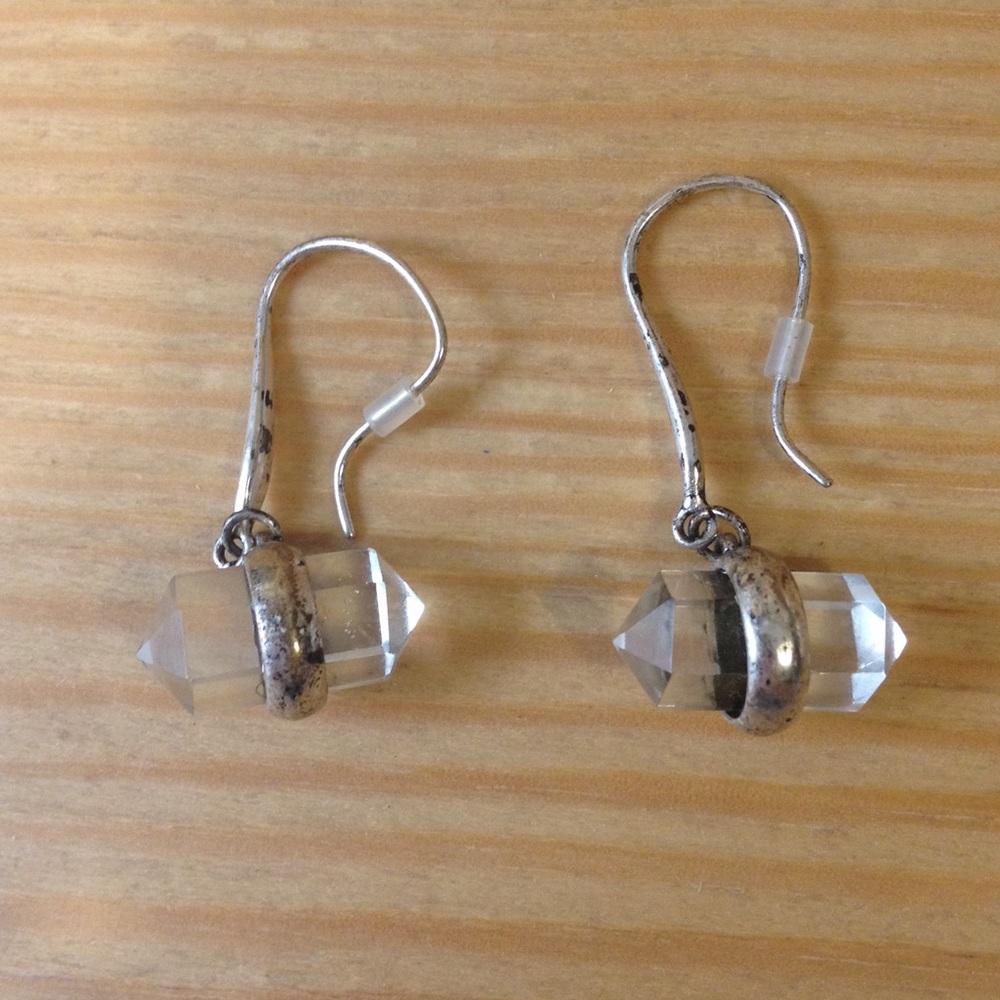 Crystal silver earrings - Picture 3 of 4